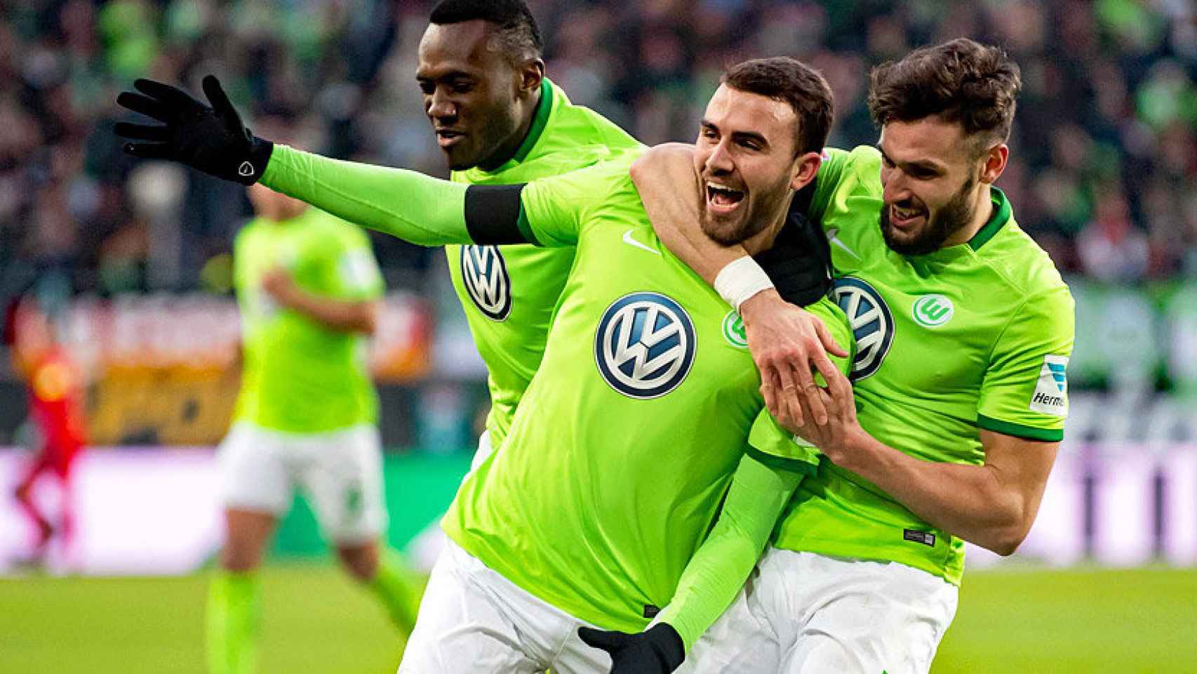 Mayoral, celebrando un gol con el Wolfsburgo Foto: vfl-wolfsburg.de