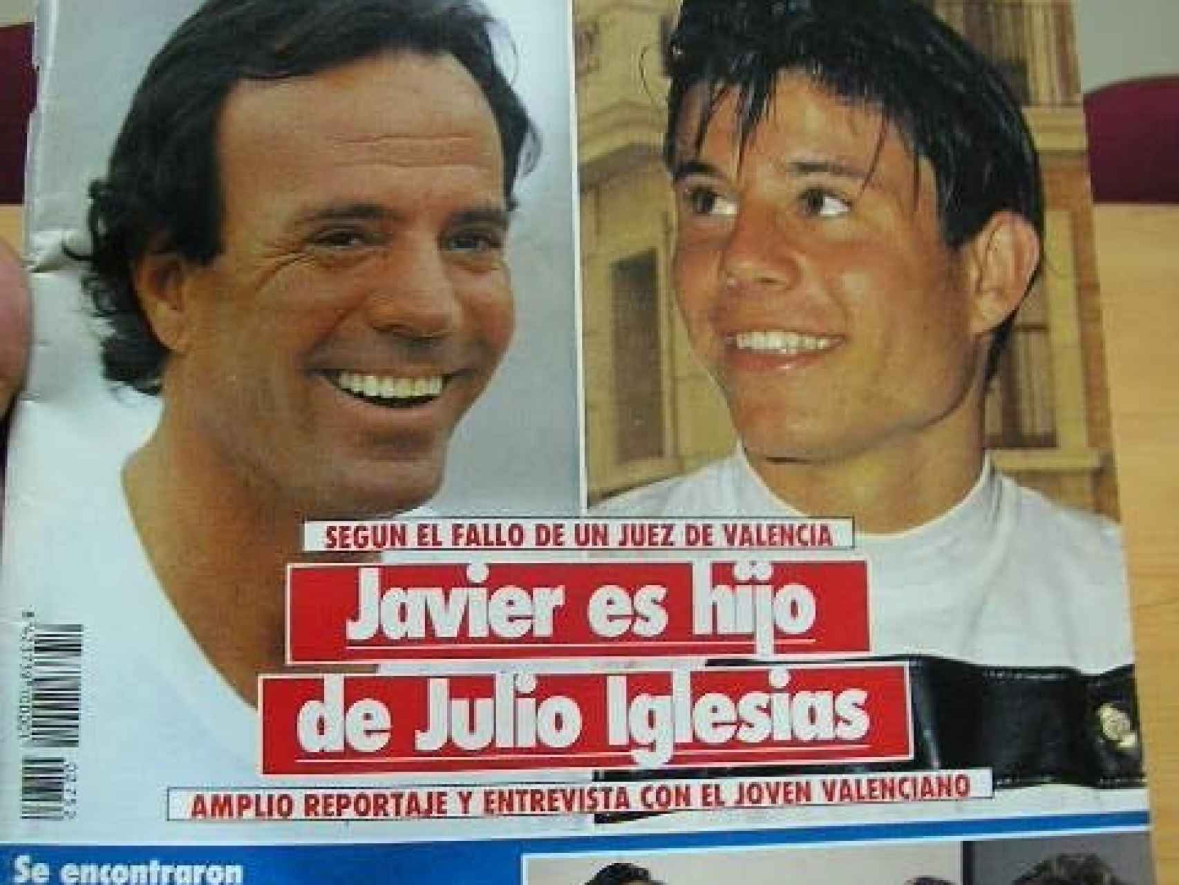 Julio Iglesias y Javier en la portada de la revista SEMANA en los años 90.