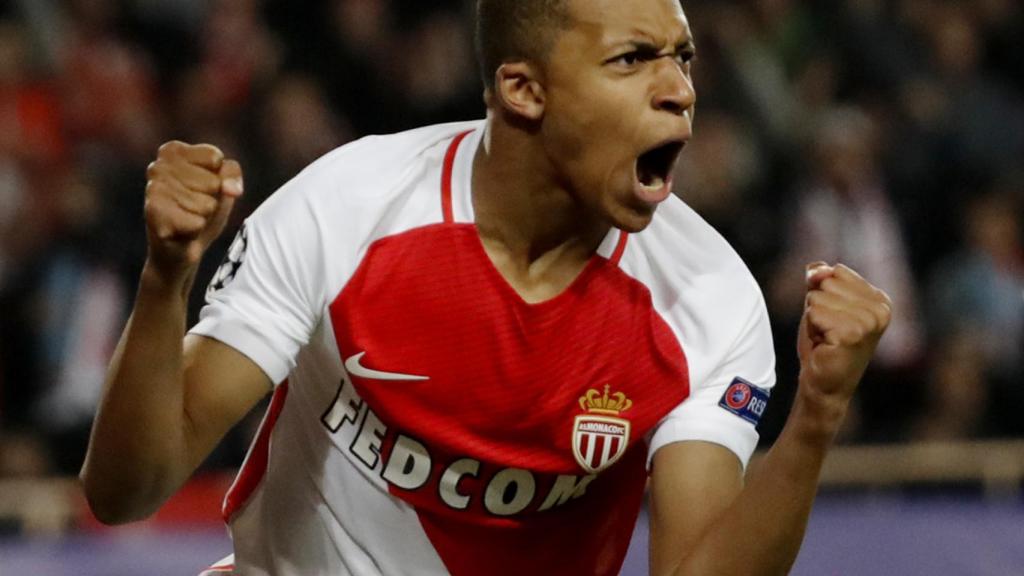 Mbappé celebra su gol ante el Manchester City.