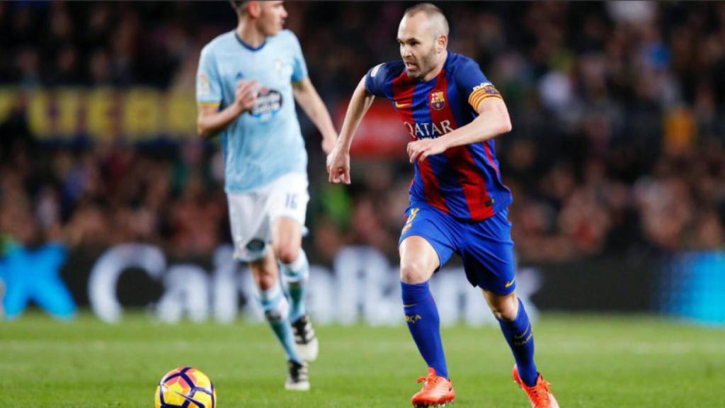 Iniesta frente al Celta. Foto: Twitter. (@andresiniesta8)