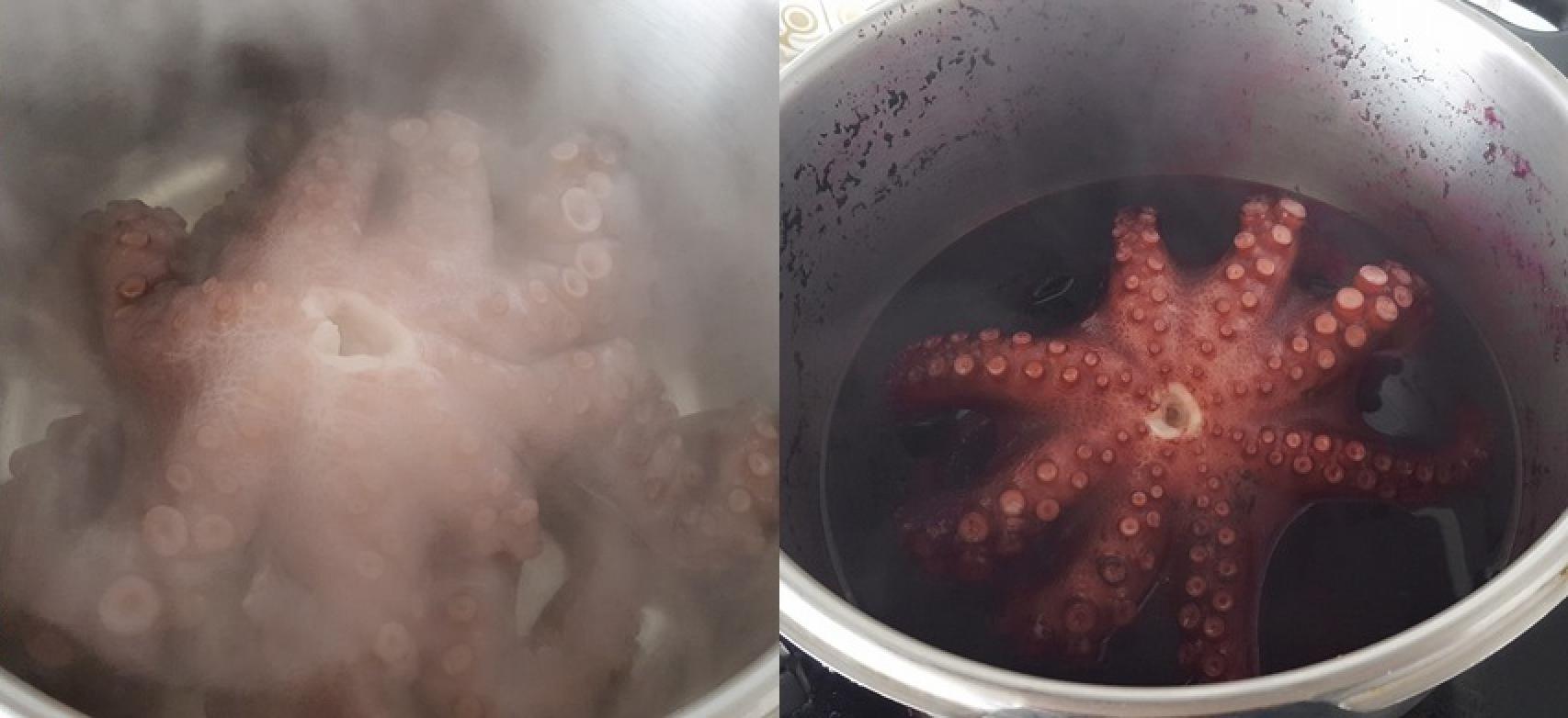 Pulpo cocido en sus propios jugos sin añadir nada de agua