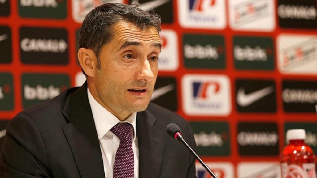 Valverde en rueda de prensa. Foto athletic-club.eus