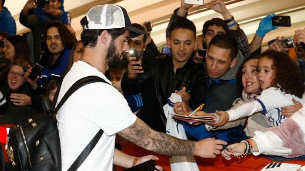 Isco en la llegada a Bilbao