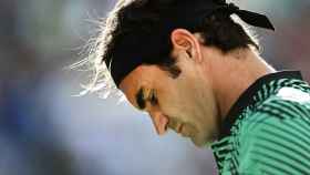 Federer durante un partido en Indian Wells.