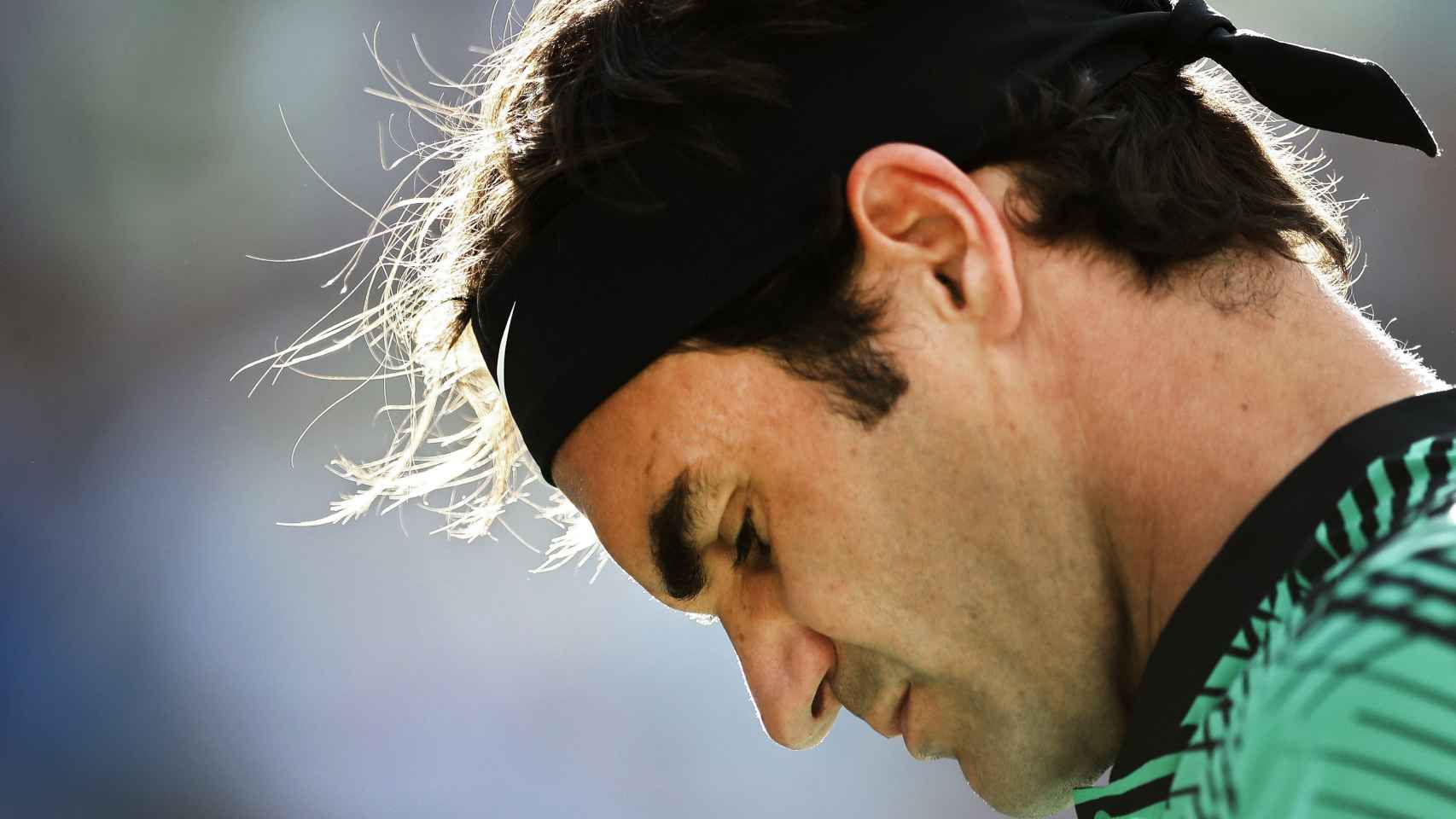 Federer durante un partido en Indian Wells.