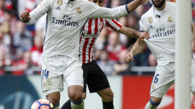 Casemiro en el partido ante el Athletic.