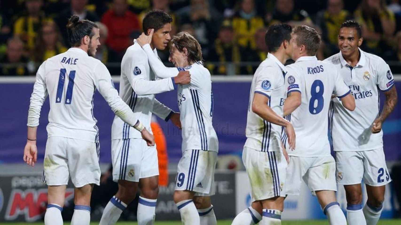 El Real Madrid celebrando un gol frente al Borussia Dortmund