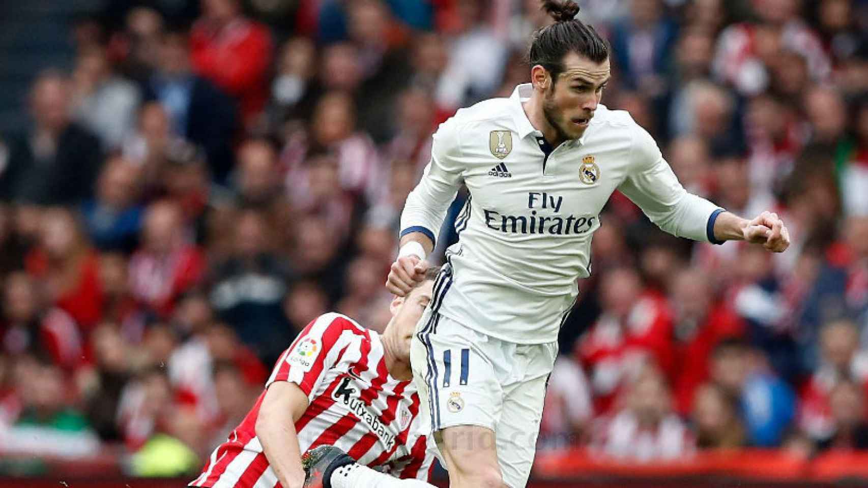 Gareth Bale logra deshacerse del rival en San Mamés