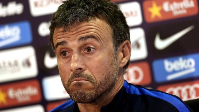 Luis Enrique en una rueda de prensa.