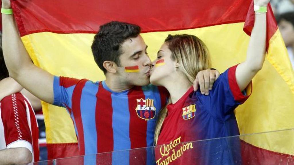 Una pareja besándose en el pasado Mundial de Brasil.