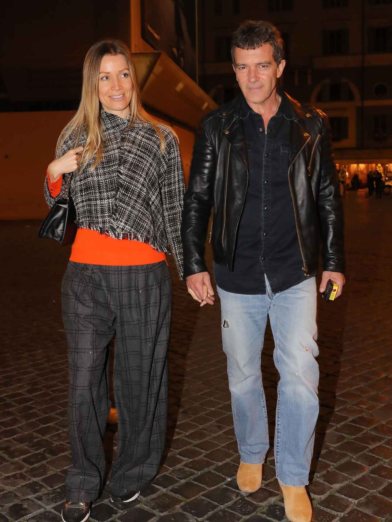 Nicole Kimpel y Antonio Banderas en Roma.