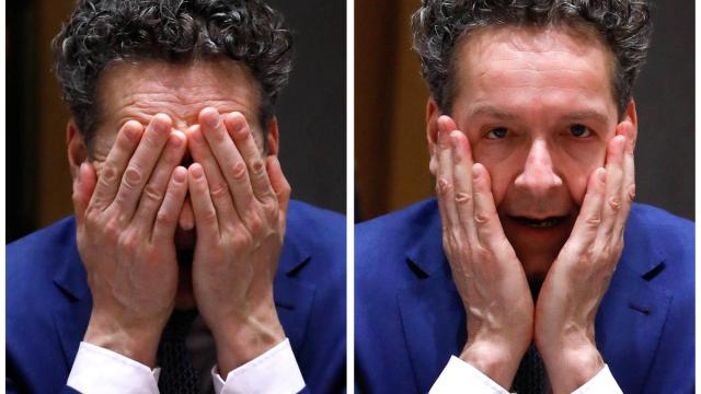 Dijsselbloem, durante su primer Eurogrupo tras su derrota electoral en Holanda