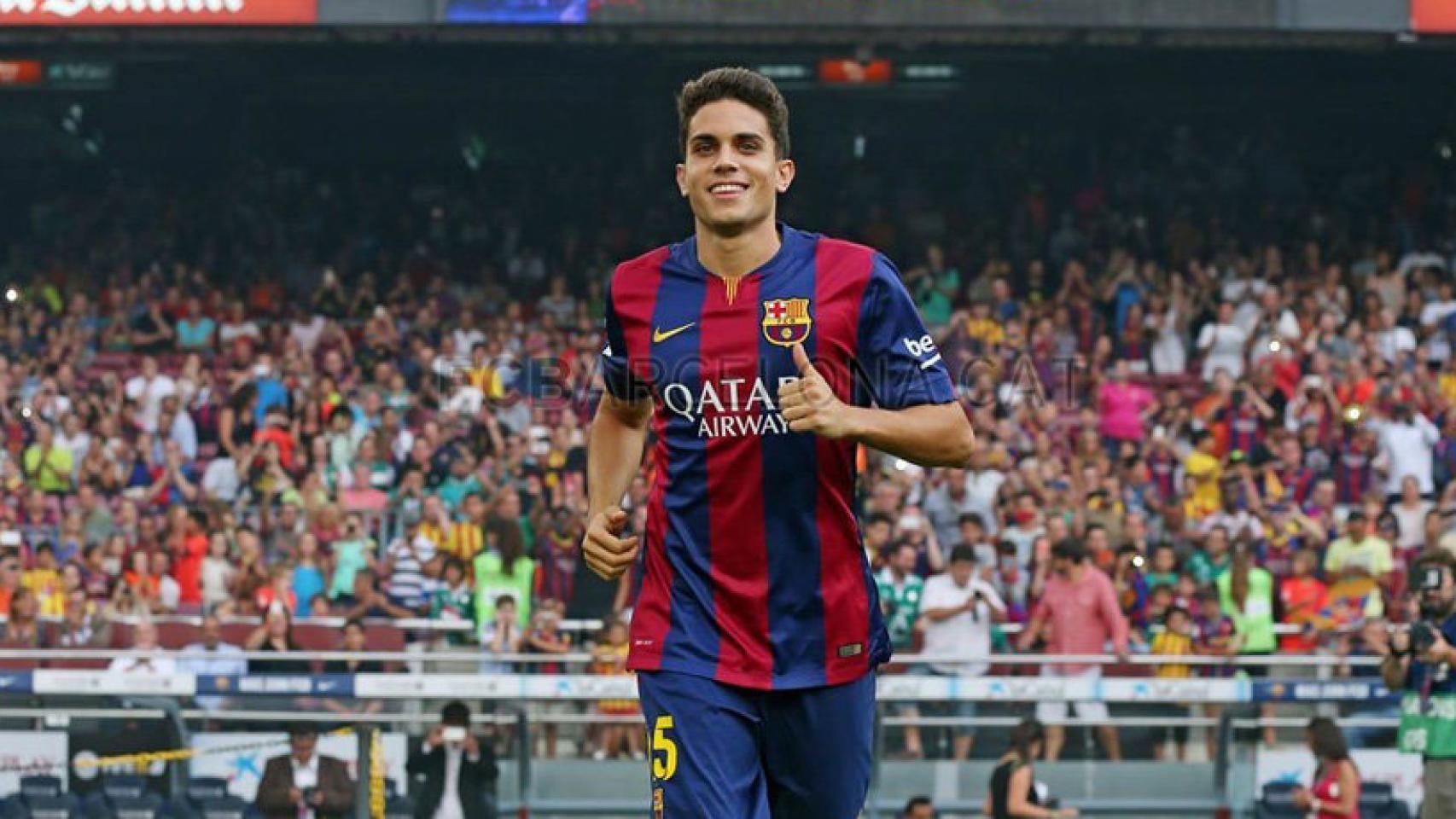 Marc Bartra, en un partido con el Barça. Foto: fcbarcelona.es