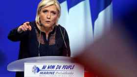 Le Pen en un acto de campaña del Frente Nacional.