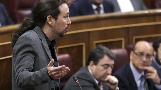 Pablo Iglesias, este miércoles en el Congreso.