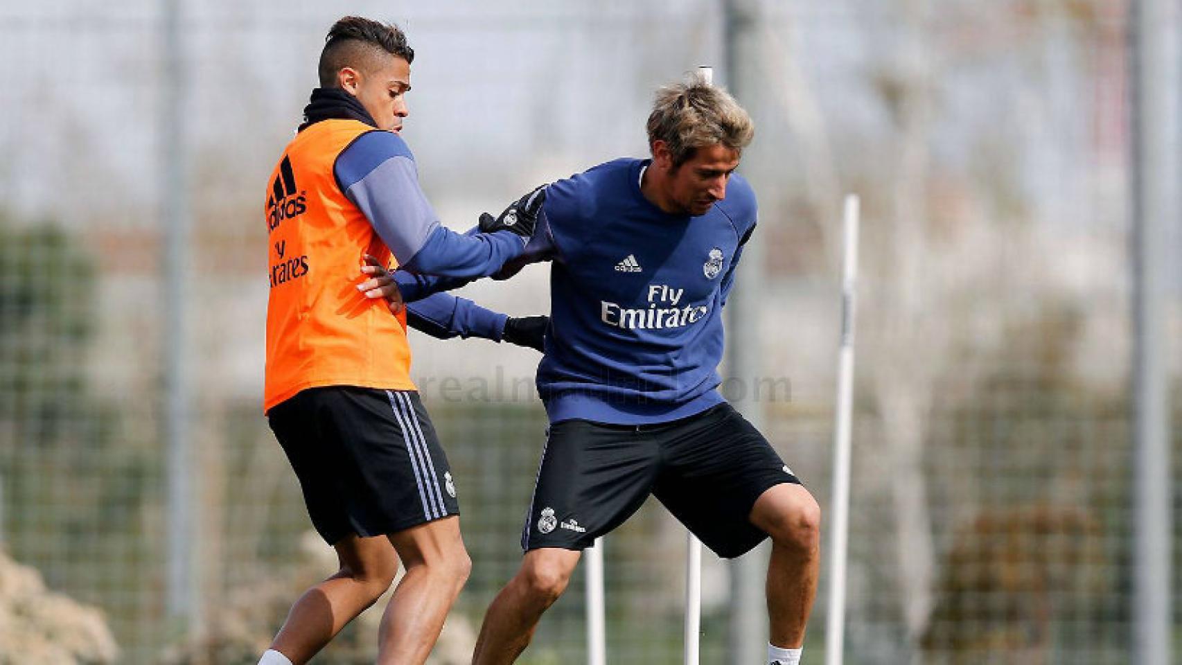 Mariano y Coentrao entrenan en Valdebebas