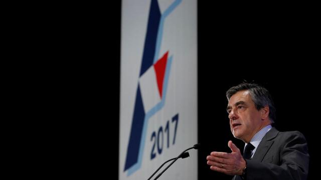 Fillon en un acto de campaña.