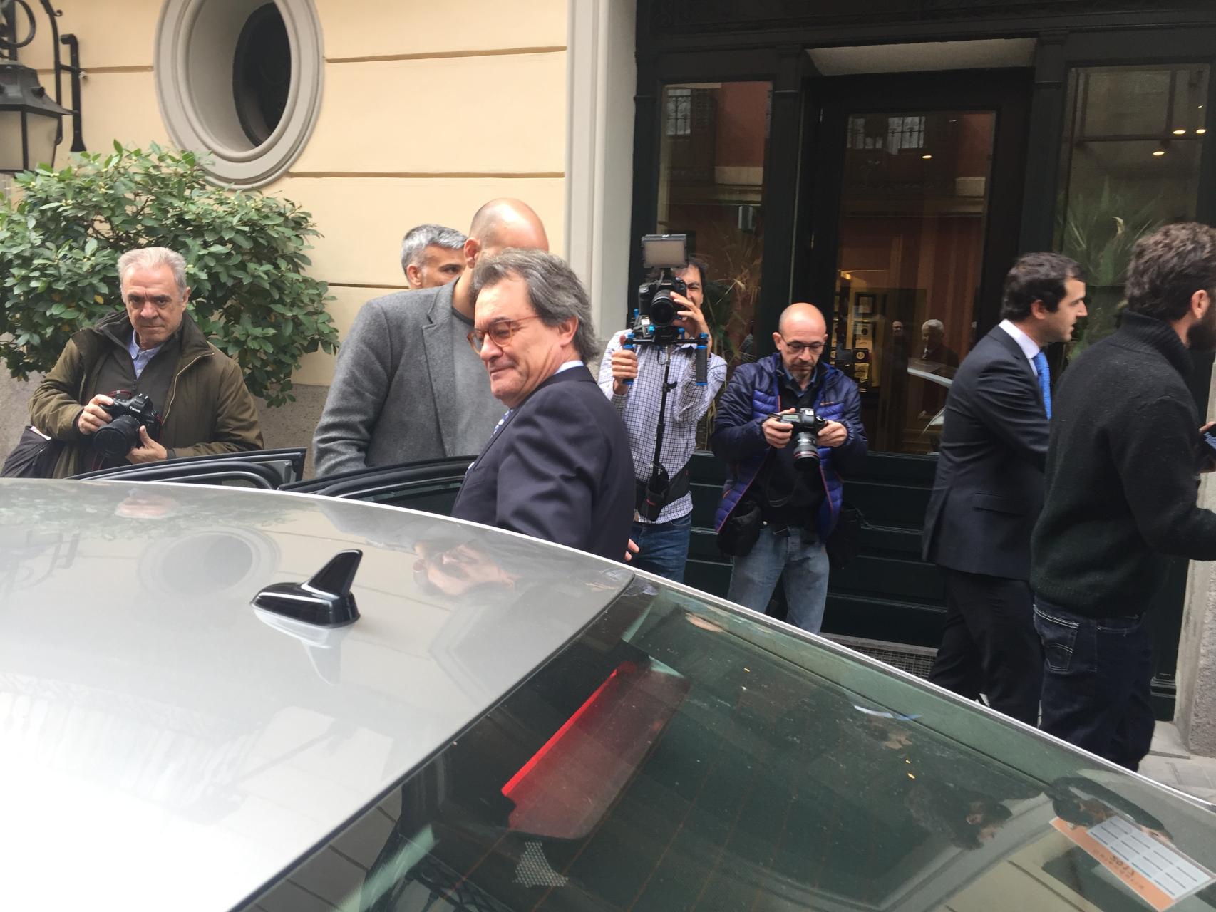 Artur Mas, este miércoles en Madrid, tras su encuentro con un grupo de periodistas.