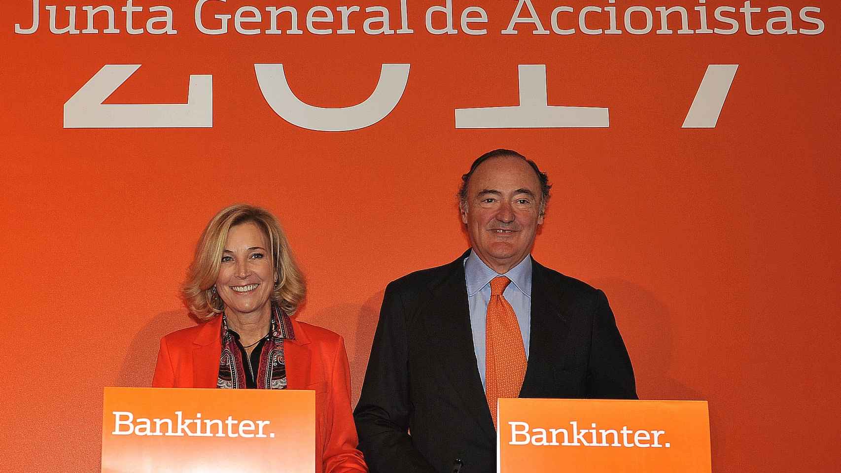 María Dolores Dancausa y Pedro Guerrero, consejera delegada y presidente de Bankinter.