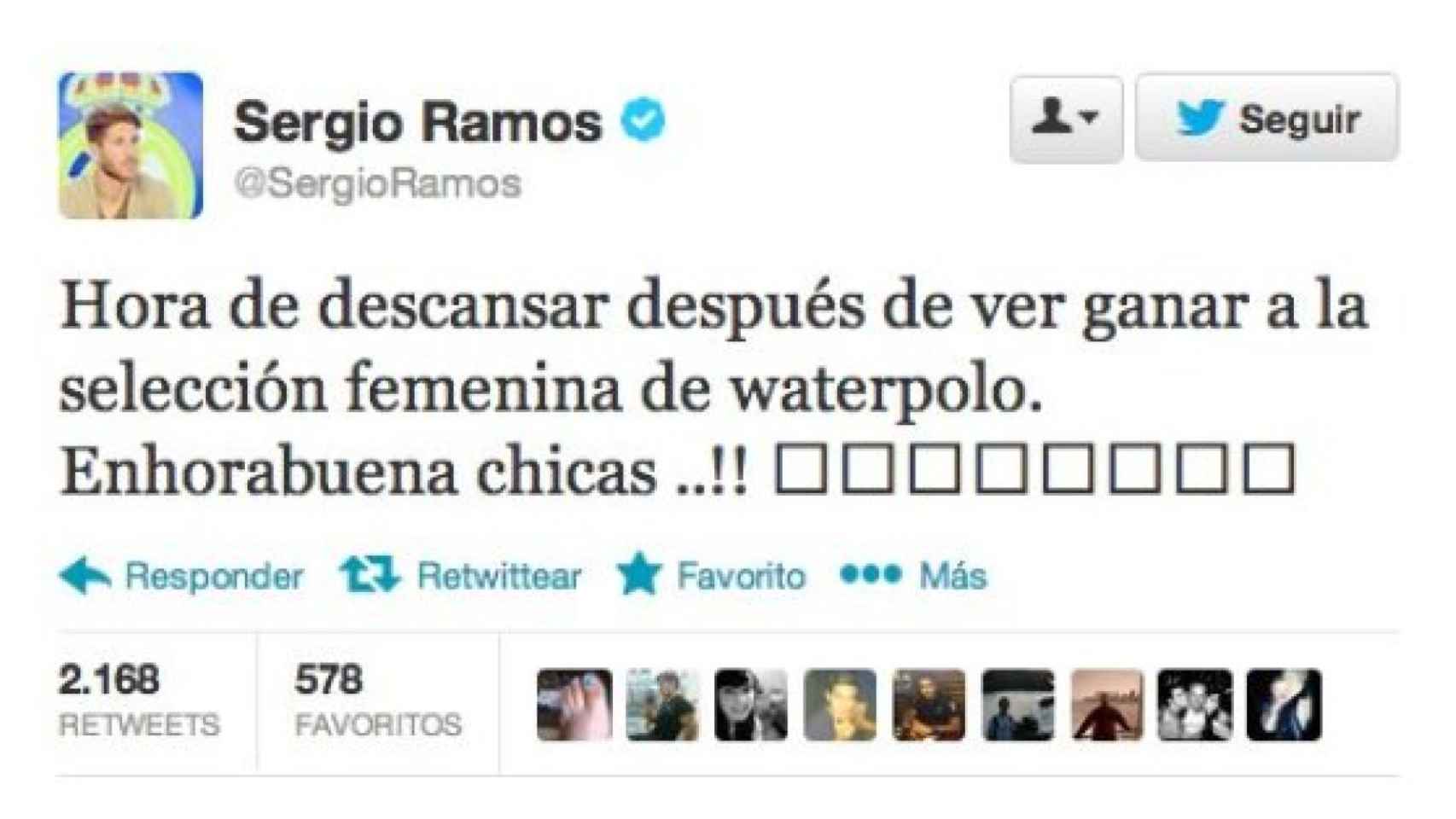 Ramos y su felicitación tardía a las chicas del waterpolo.