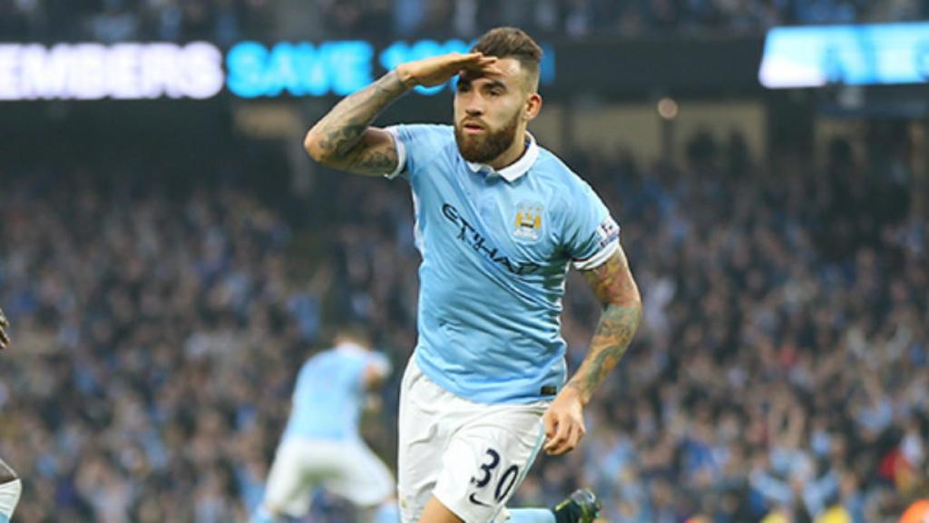 Otamendi celebra un gol con el City   Foto: mancity.com