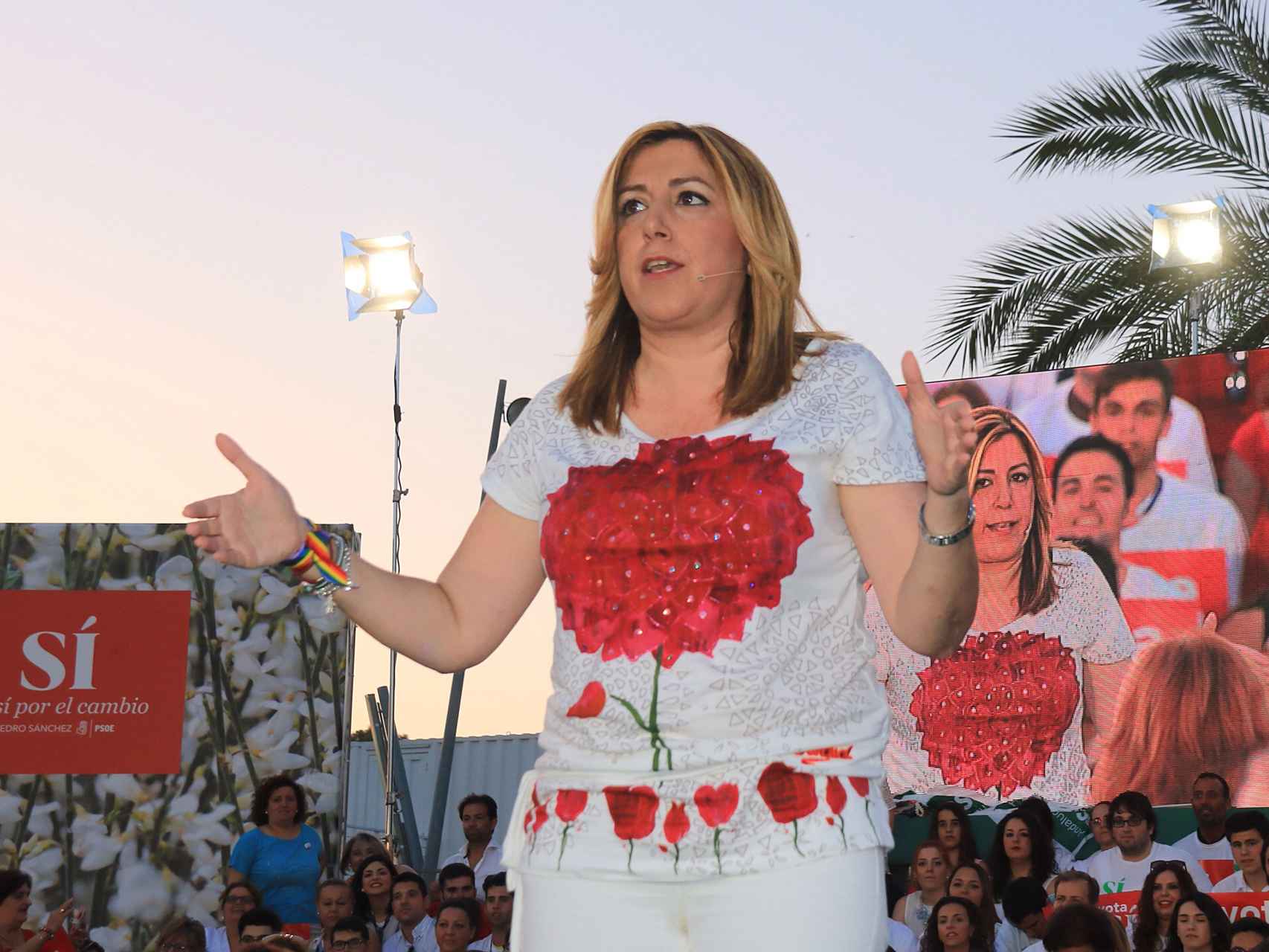 Susana Díaz en el cierre de campaña de junio de 2016.