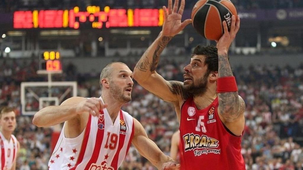 Printezis, en un partido con Olympiacos. Foto: Euroleague.net