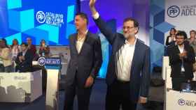 Albiol y Rajoy durante el acto.