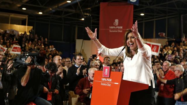 Susana Díaz, durante la presentación de su candidatura en Madrid