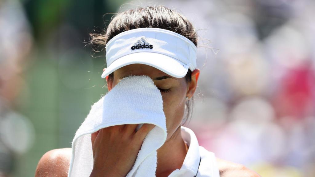 Muguruza, durante su partido ante Wozniacki.