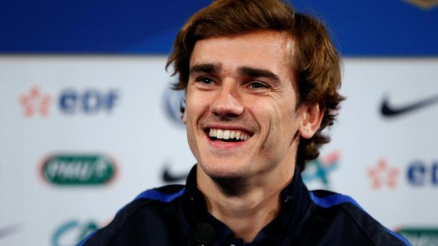 Griezmann, en la rueda de prensa.