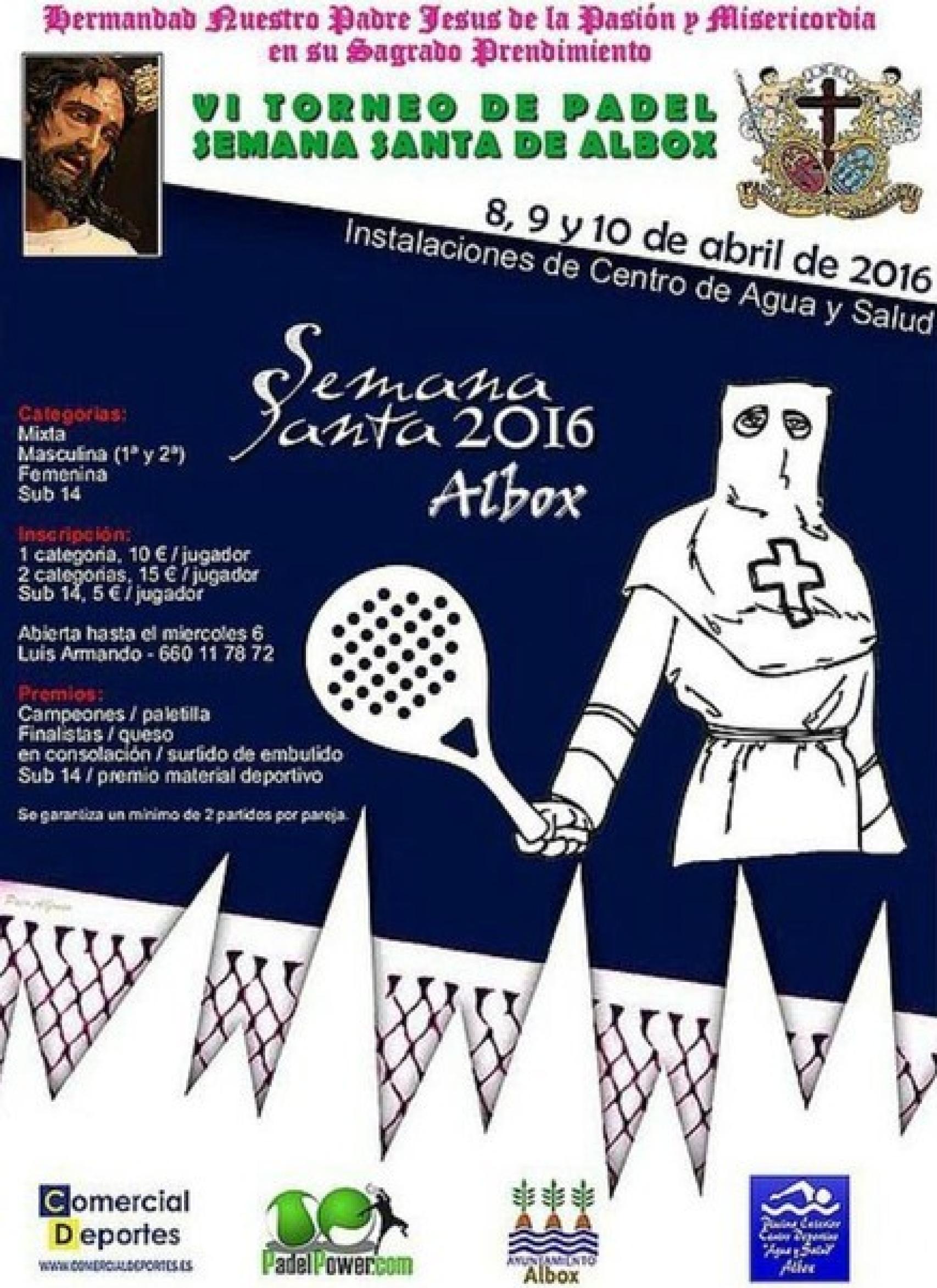 La versión del cartel del torneo de pádel de la Semana Santa de Albox de 2016.