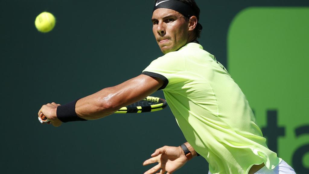 Nadal, en un momento del partido contra Mahut.