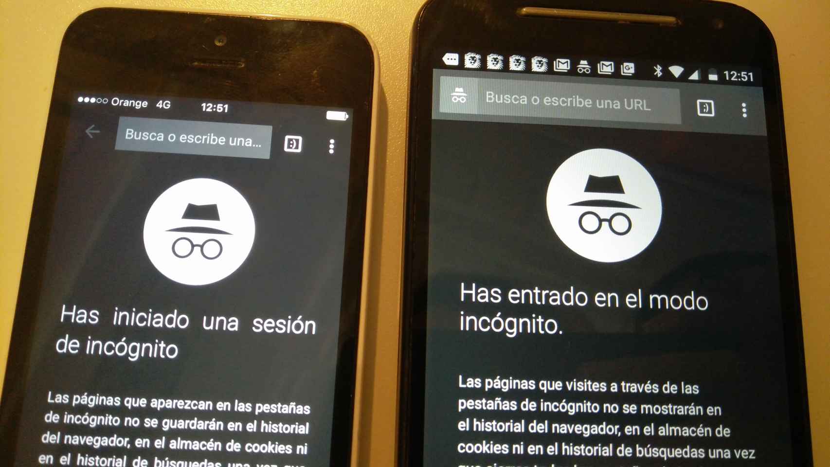 El icono en iOS vs el icono en Android.