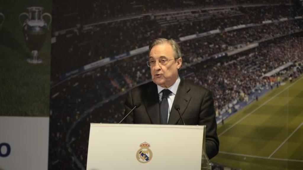 Florentino Pérez, durante un acto en el Bernabéu.