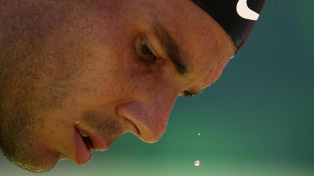 Nadal, en el partido ante Mahut en Miami.