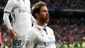 Sergio Ramos celebrando su gol ante el Betis