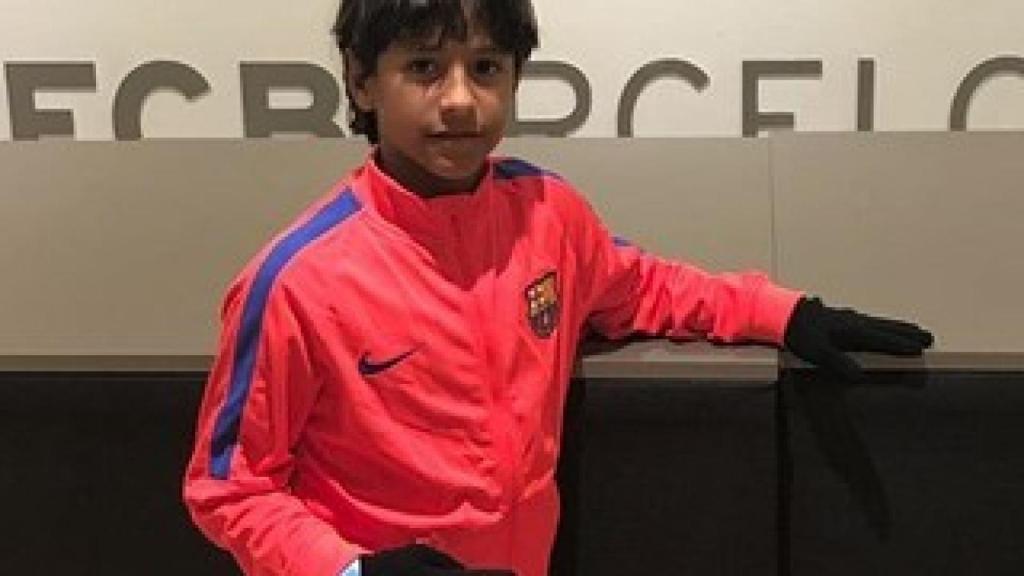 Manu, con ropa de entrenamiento del FC Barcelona.