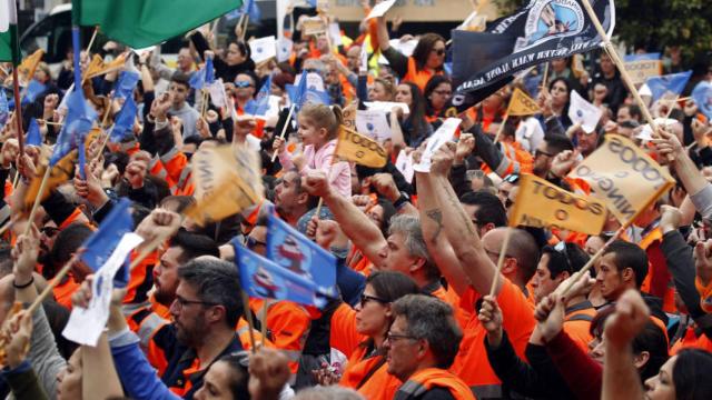 Una manifestación de estibadores en Algeciras, en una imagen de archivo.