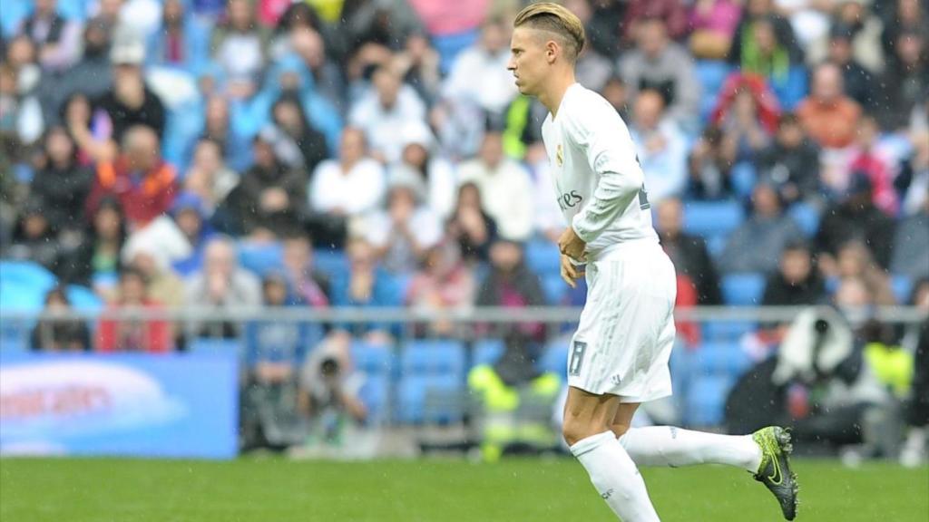 Marcos Llorente cuando jugó con el Real Madrid.