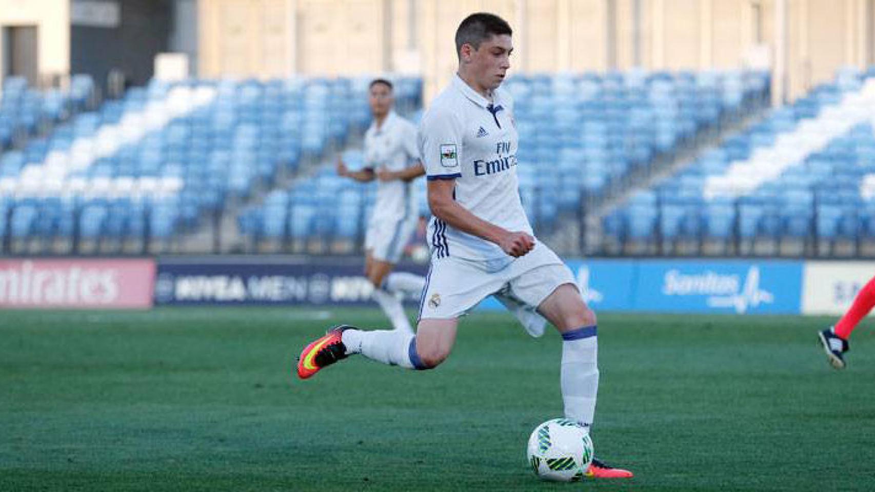 Federico Valverde, en un partido con el Castilla. Foto: Twitter (@lafabricacrm)