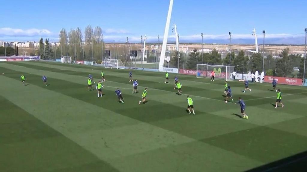 Gran jugada del Madrid en el entrenamiento