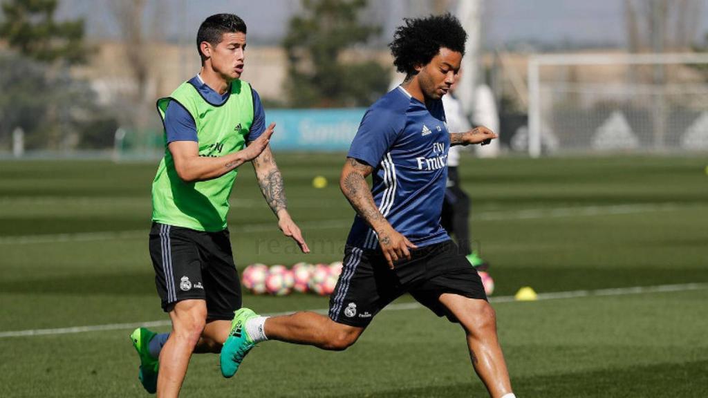 Intensidad de Marcelo y James en el entrenamiento