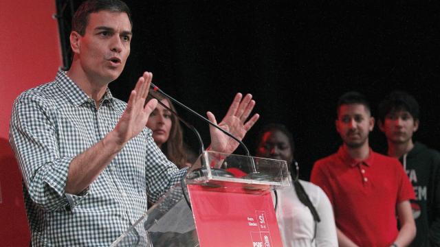 Pedro Sánchez, en un mitin reciente en La Laguna (Tenerife).