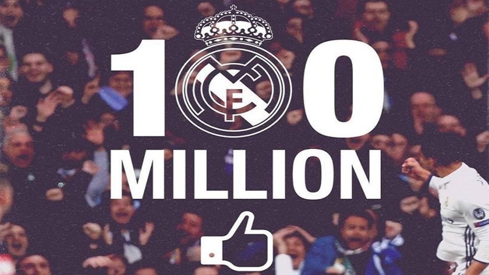 El Madrid alcanza los 100 millones de fans en Facebook