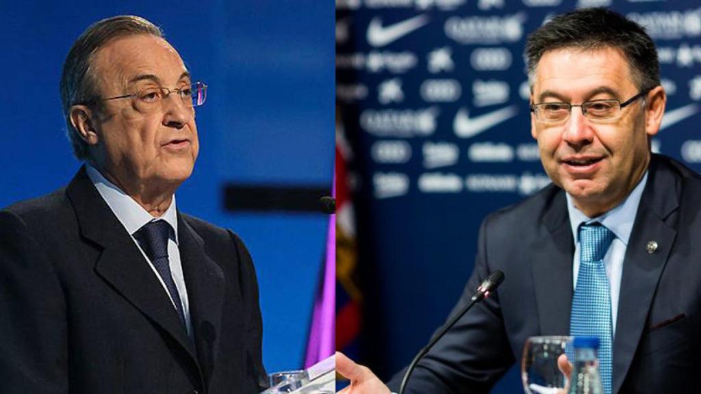 Florentino Pérez y Bartomeu. Foto: realmadrid.com y fcbarcelona.com