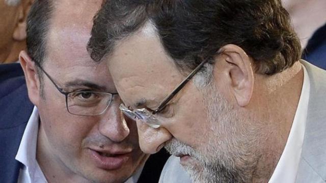 El presidente de Murcia, Pedro Antonio Sánchez, con Mariano Rajoy.