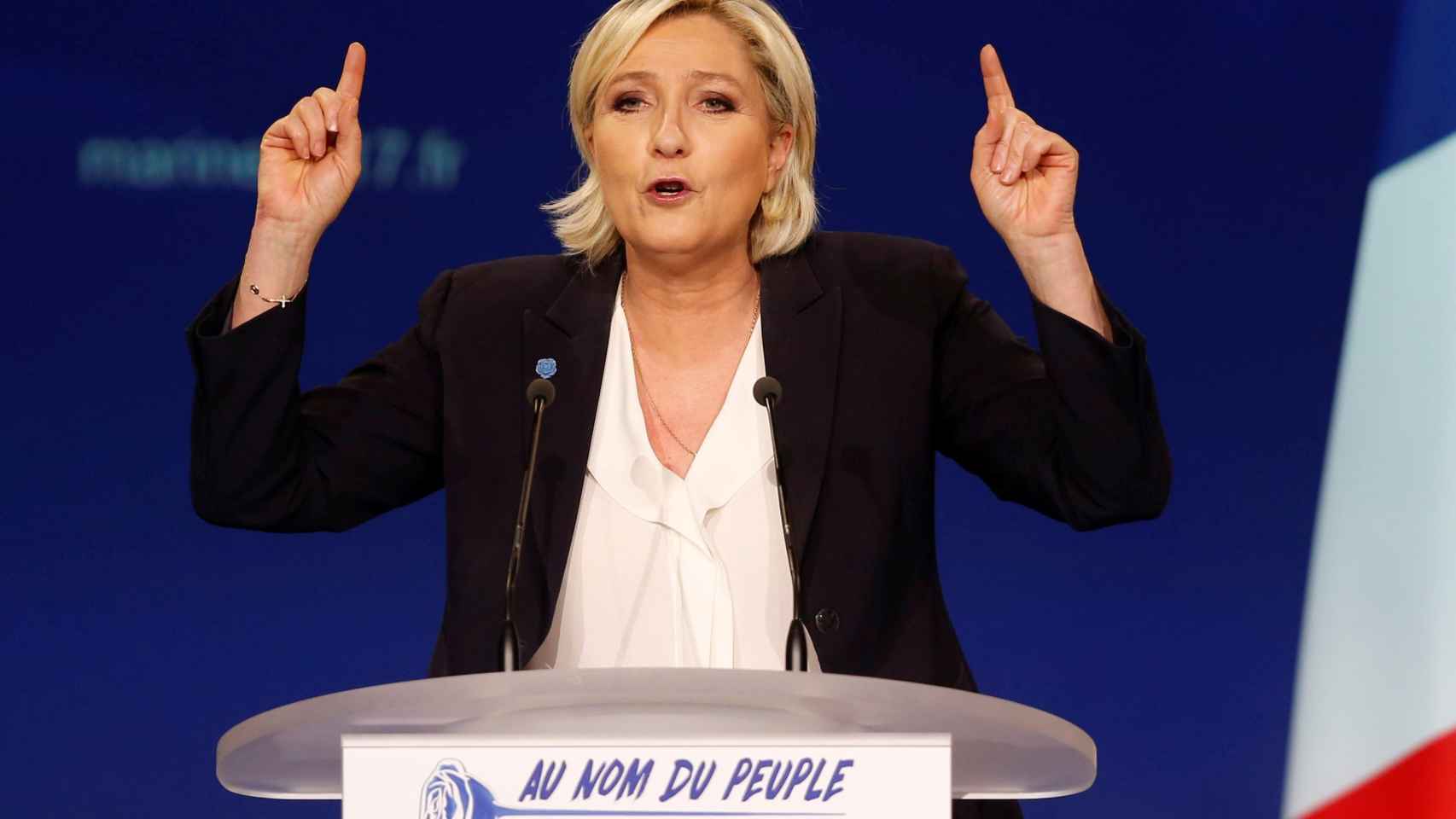 Le Pen durante uno de sus mítines de campaña.