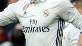 La camiseta del Madrid con la publicidad de Adidas