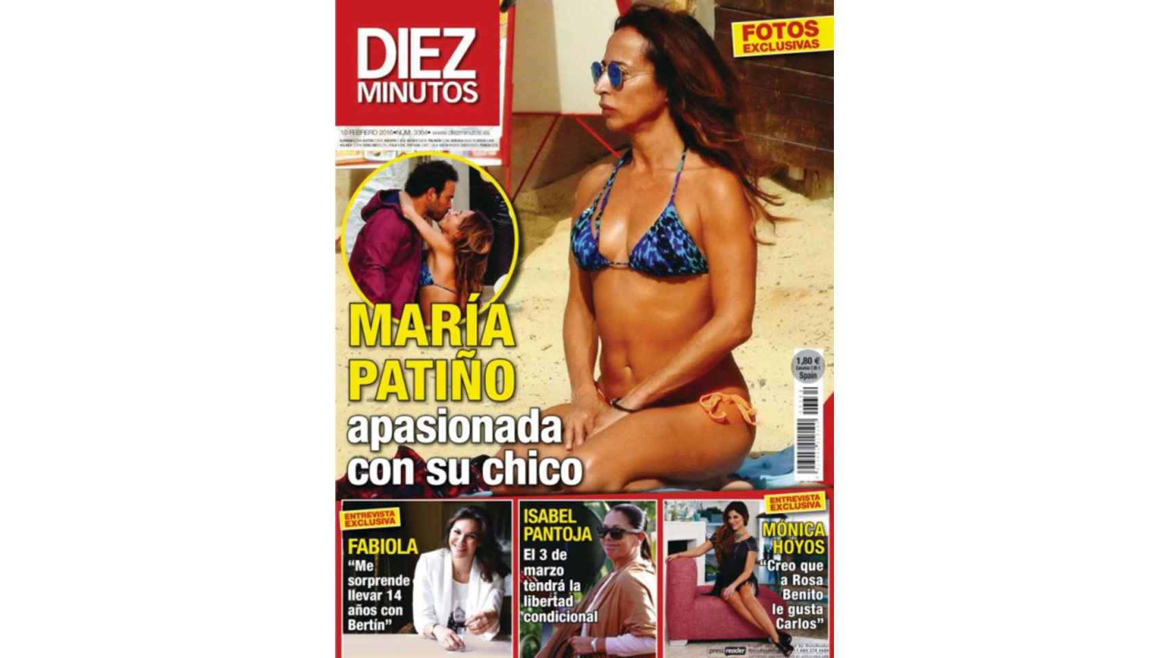 María Patiño en la portada de Diez Minutos en bikini.